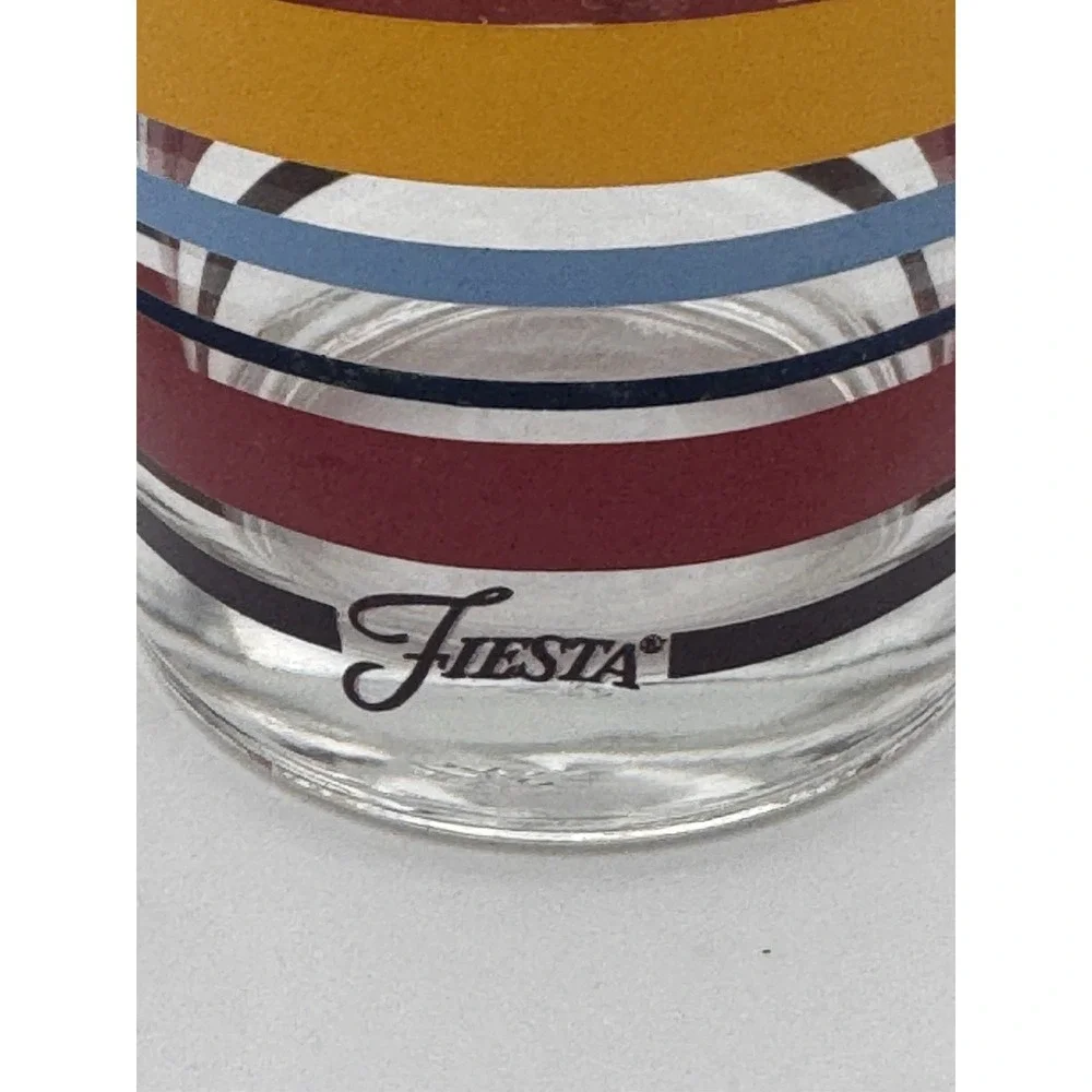 Libbey Fiestaware Tumblers Fiesta Stripes Mambo Drinking Glass 16oz Retired 6 Pc